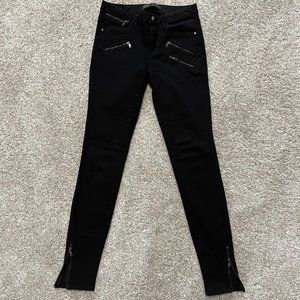 Zara Jeans Women's Black Stretch Denim Zip Pockets Basic Z1975 sz 2